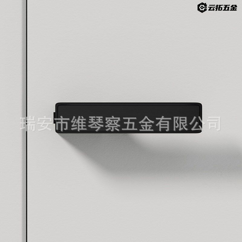 隐形门锁单e面门锁暗藏式隐藏背景墙分体锁暗门室内黑白灰色门把