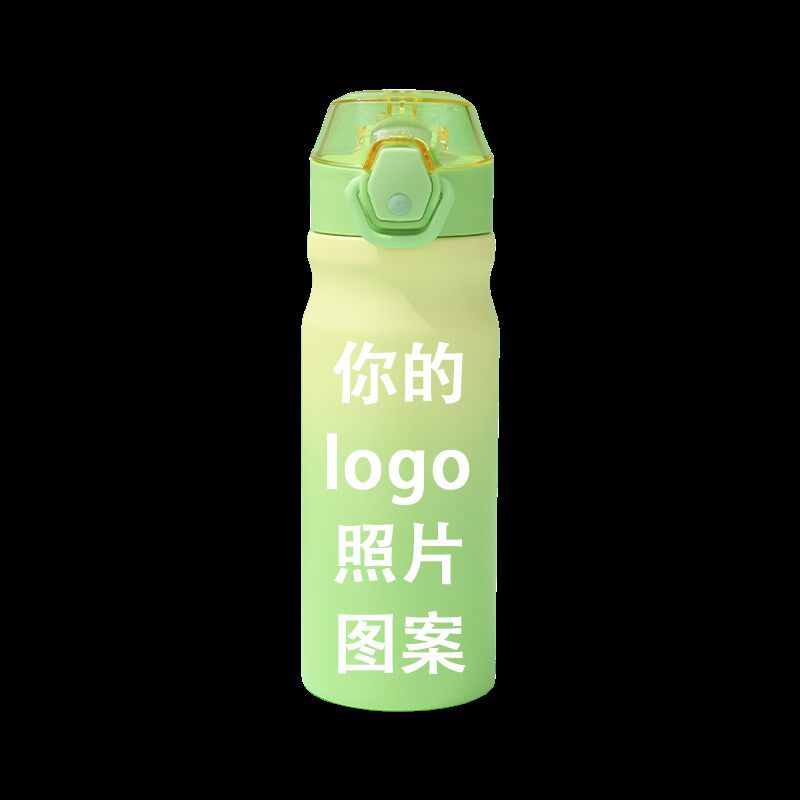 304不b锈钢保温杯定制照片动运学生水杯弹跳盖吸管杯子印logo图案
