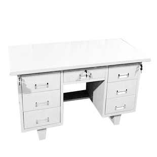 单人7斗b铁皮办公桌1.2 铁质书柜四斗办公台抽屉锁铁皮桌1.4电脑