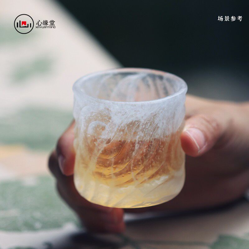 心缘堂 琉璃茶器【行云流水套装C】盖碗公道品茗杯功夫杯琉璃茶具