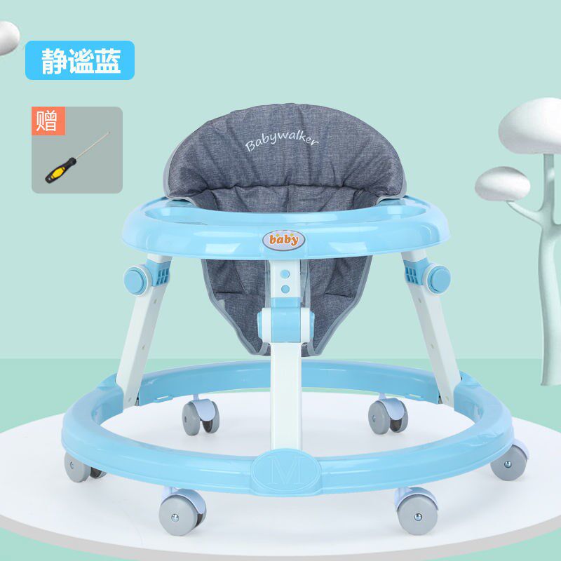 学步车防o型腿婴儿多功能防侧翻6-18个月宝宝可坐W可推助步手推车