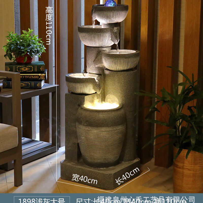 欧式流水招财鱼池水幕墙客厅阳台B办公室别墅庭院玄关酒店景观摆