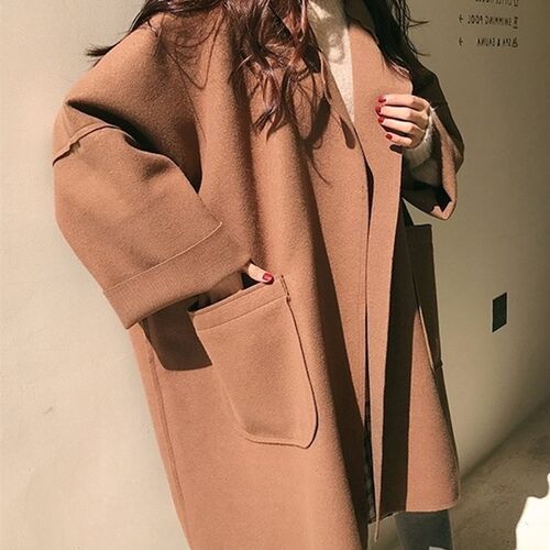 羊绒大衣女2023年秋冬新款大尺码胖mm宽松中长版小个子斗篷毛呢外