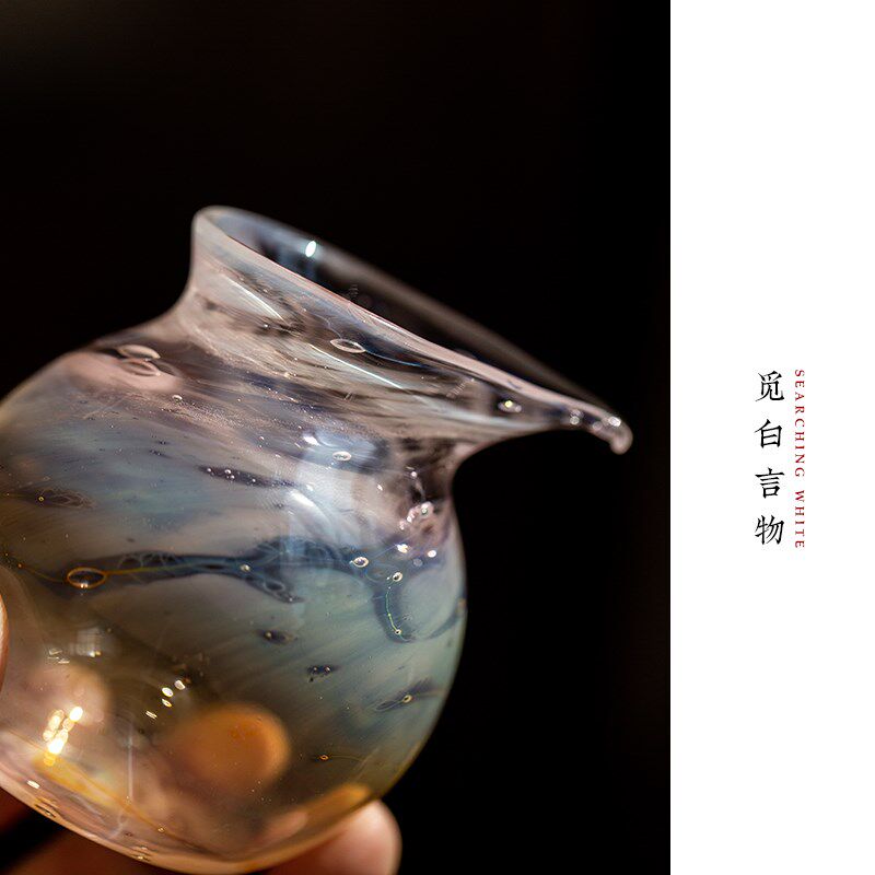 觅白星河匀杯熏银茶海玻璃公道杯耐高温分M茶器纯全手工高硼硅吹