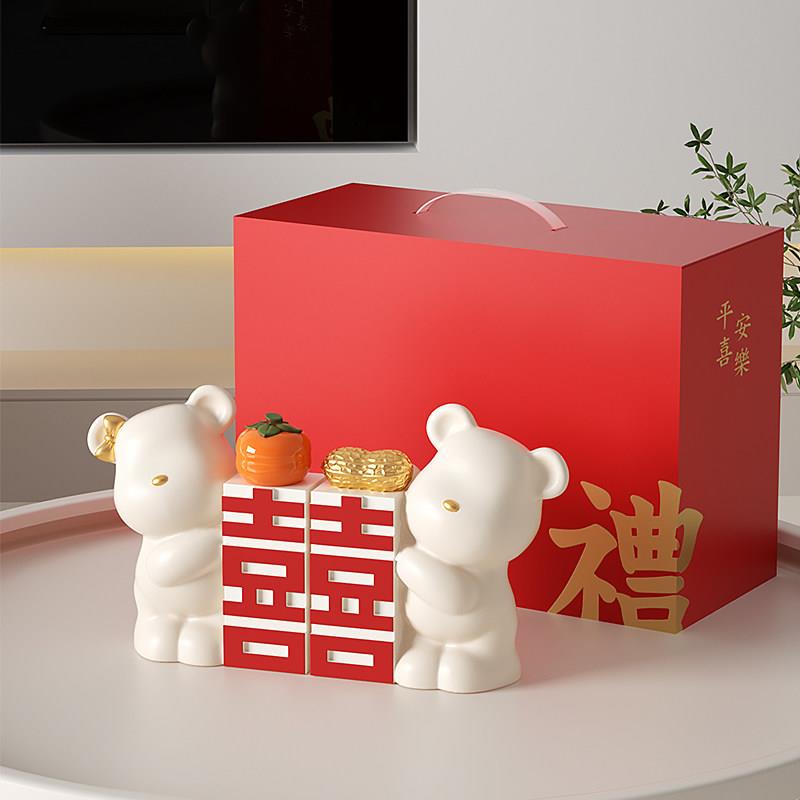 结婚礼品装饰摆饰新婚贺礼情侣订婚卧室婚房寓意暴力熊送闺蜜礼物