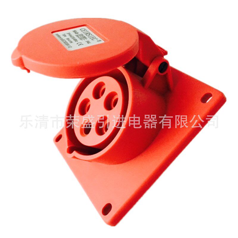 5孔16A荣盛CEIRSIEC防水防爆航空工业插座(暗装斜座)RS-415K