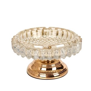 创意玻璃装饰品烟灰缸玻璃小果盘高端欧美玻璃装饰器皿果子玻璃盘