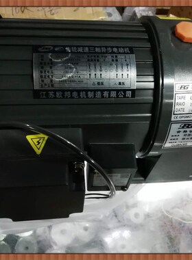 欧邦 齿轮减速三相异步马达 750W 卧式 轴28 速比50 带煞车 OPG