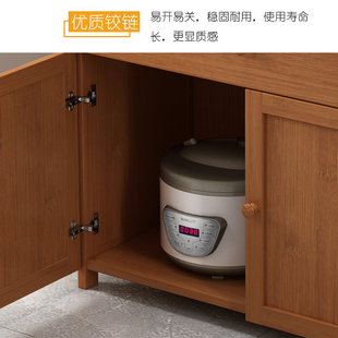 厨房收纳柜子储物柜带门置物架实木橱柜置物柜餐S边柜高柜一体靠