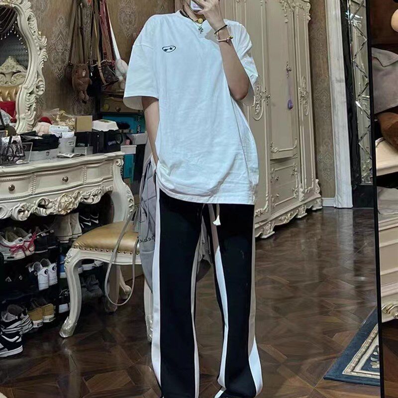 加绒黑色直筒休闲西装裤女高腰春秋新款大码胖mm显瘦垂感阔腿裤子