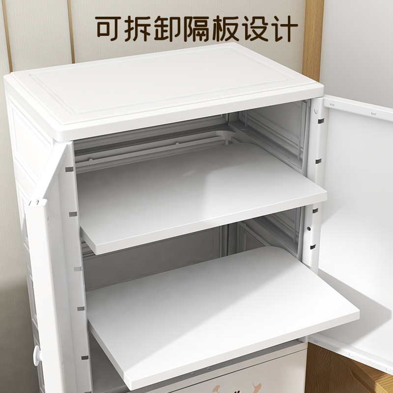 特大号儿童加厚衣柜简约双开门组装塑料收纳O柜卡通卧室抽屉式柜