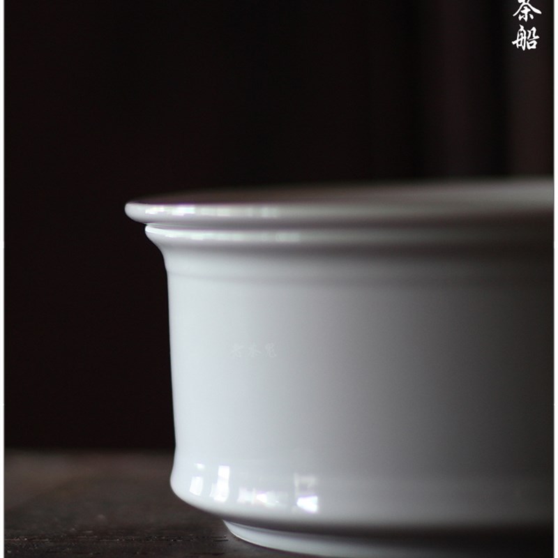 【白瓷直身茶船】古陶老茶鬼 潮州工夫茶I船 茶盘 高温 高白 茶台