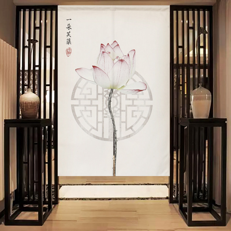 中式门帘隔断帘家用卧室t布艺装饰帘子厨房遮挡布帘卫生间厕所半