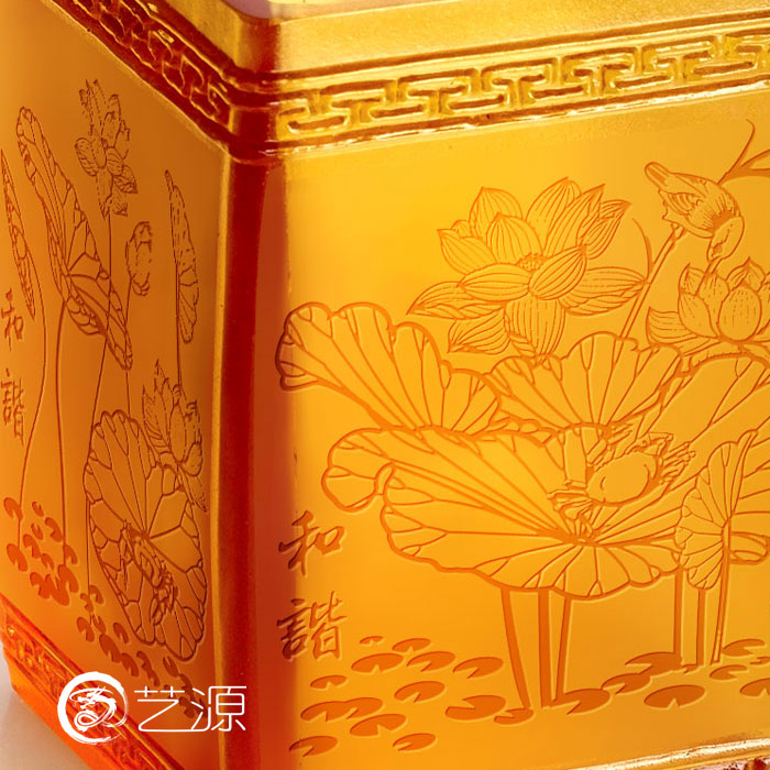 琉璃摆件工艺品商务办q公桌装饰品年年有余笔筒教师节礼品定制刻