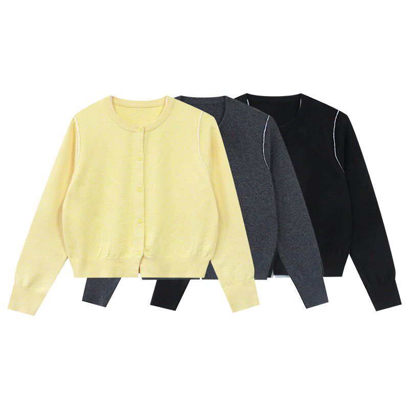 蛋妹大码女装胖mm2025初春季撞色假两件毛针织衫百搭开衫外套上衣