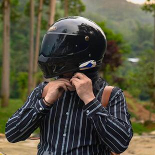 BEASLEY比斯力复古摩托车头盔男巡航机车骑行全盔女夏蓝牙3c认证