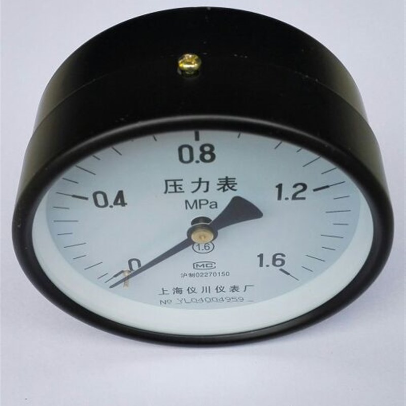 轴向无边压力表 Y-100Z 0~1.6mpa y-100-z 直径100mm 压力1.6mpa