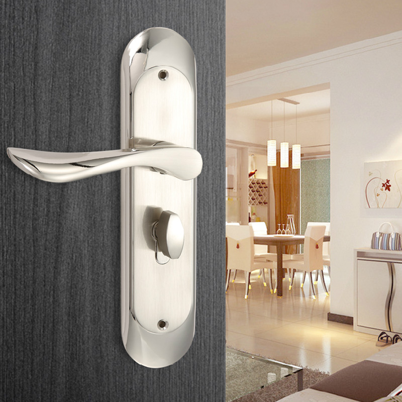 锁具反提快锁 不锈钢五轴承静音门锁室内卧室房门钢锁2