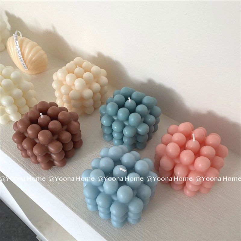 Yoona Home韩国ins贝壳大魔方蜡烛手工伴手礼摆件装饰香薰大豆蜡