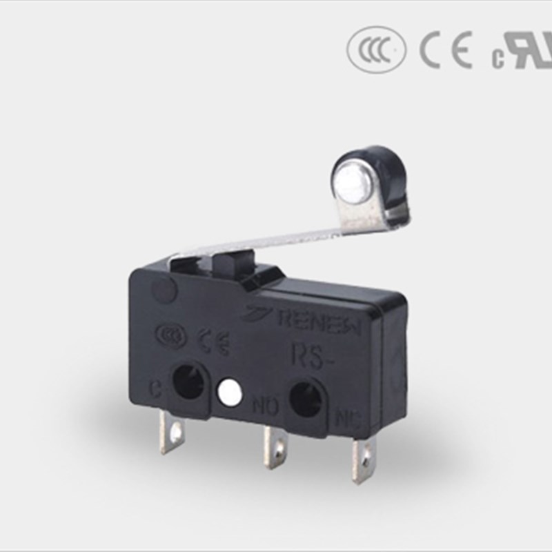 RENEW兰鸟小型微动开关RS-5GL5带轮长柄三脚行程开关银触点高品质