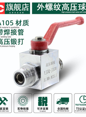 碳钢外螺纹液压高压球阀YJZQ 外丝连接 A105 315kg 公制螺纹 丹冠