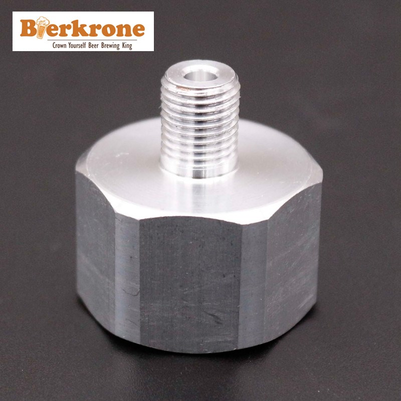 3/8-24UNF螺纹转TR21*4苏打水钢瓶转接头 苏打水气瓶转迷你气瓶