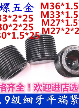 12.9级细牙紧定内六角平端紧顶28X2/27X2M30*1.5/2M33*1.5/2M36*2