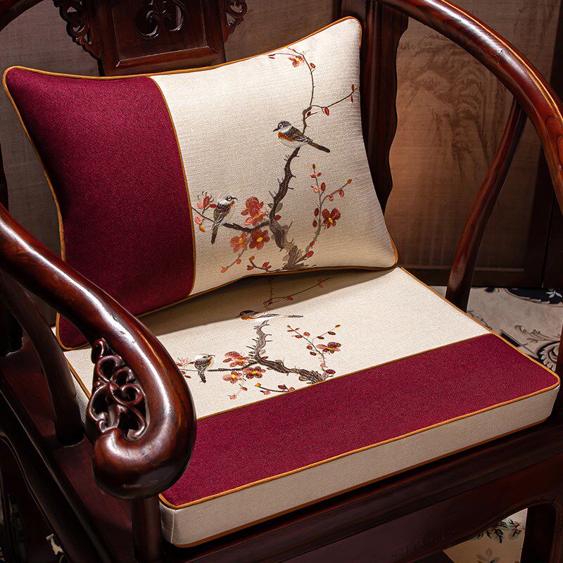 新中式红木椅垫餐椅坐垫茶椅垫圈椅垫子垫防滑实木太师椅官帽椅垫