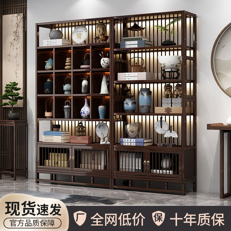 新中式博古架茶叶架子置物架摆y件展示架茶具架多宝阁茶室屏风隔