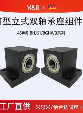 T型双轴承座BHJ61立式轴承座BGHWB光轴支撑座机加工座内径20-40mm