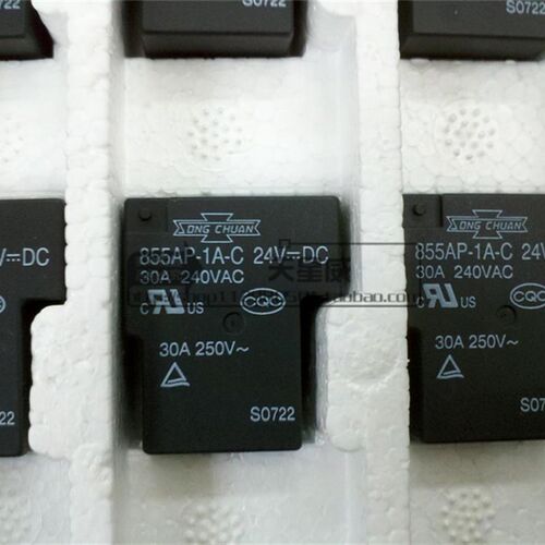 原装松川SONGCHUAN功率继电器855AP-1A-C-24VDC替G8P-1A4P-24V30A