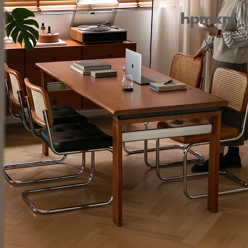 泡沫小敏北欧实木加厚餐桌复古家用饭桌中古樱桃木工作台大板桌,农用物资,苗木固定器/支撑器,淘宝优惠券,粉丝福利购,淘宝优惠卷