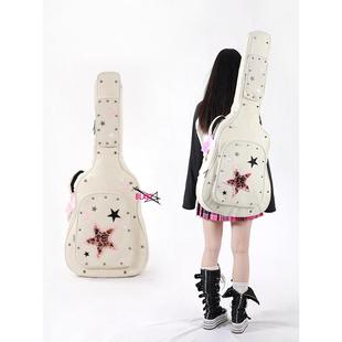 [豹纹星粉]吉他包手工定制电吉他原声吉他朋克亚文化贝斯包