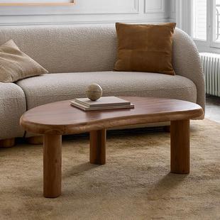 中古全实木异形茶几侘寂风原木茶桌复古茶台北欧客厅沙发边几角几