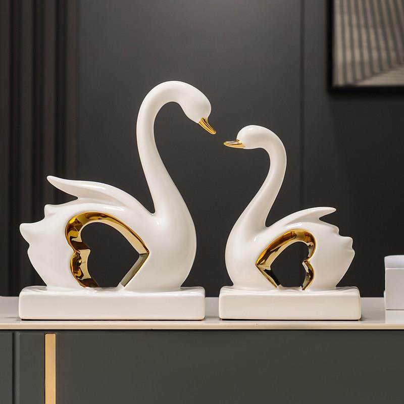 天鹅摆件一对新房卧室现代高级感装饰品客厅酒柜子送朋友结婚礼物,3C数码配件,USB多功能数码宝,淘宝优惠券,粉丝福利购,淘宝优惠卷