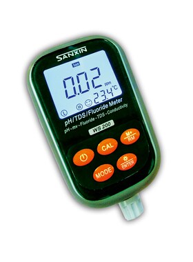 上海三信 WS200便携式pH/氟离子/电导率仪 F501-S电极 pF1.0标液