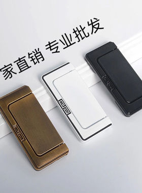 抽屉柜门暗拉手黑色隐形平装柜子衣柜门把手简约整体橱柜拉手平拉