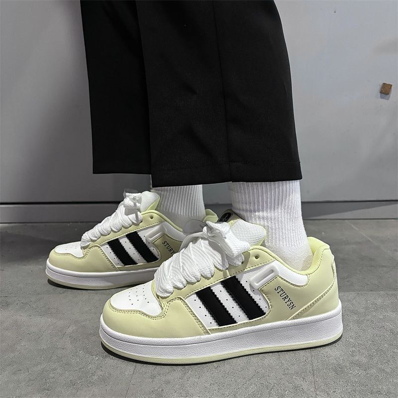 鞋子百搭高级感板鞋休闲面包v鞋男款 秋冬厚底情侣白色运动鞋女潮