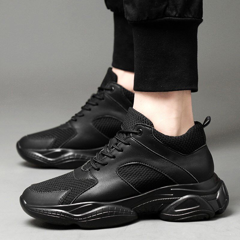 夏季增高鞋男10cm隐形内增高男鞋透气网面N运动鞋老爹鞋厚底小白