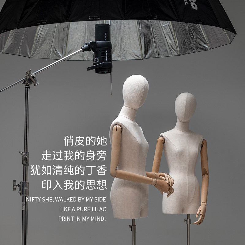 服装店模b特道具橱窗展示架半身韩版假人偶体锁骨小平胸带头女模