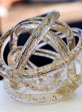 每周一三五10点上新/创意简约现代彩色玻璃麻团摆件民宿台面装饰