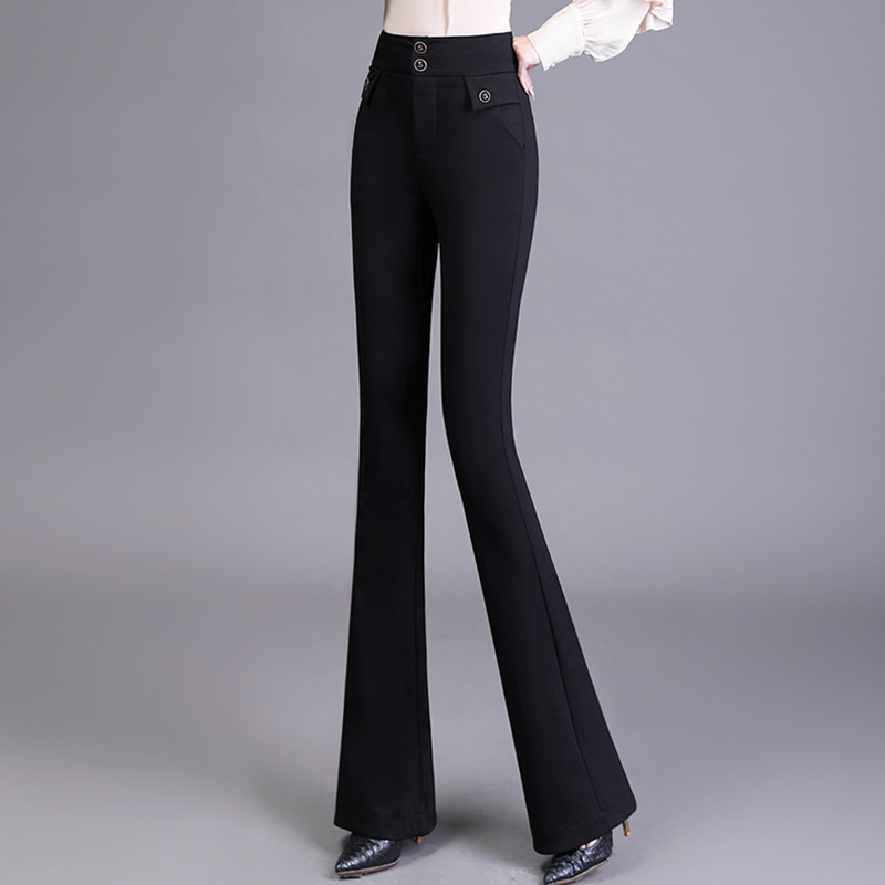 微喇裤子女士春秋冬2024年新款爆款高腰显瘦垂感直筒西装休闲长裤