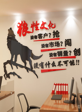 房产中介销售员工激励标r语业务员团队励志墙贴公司办公室背景装