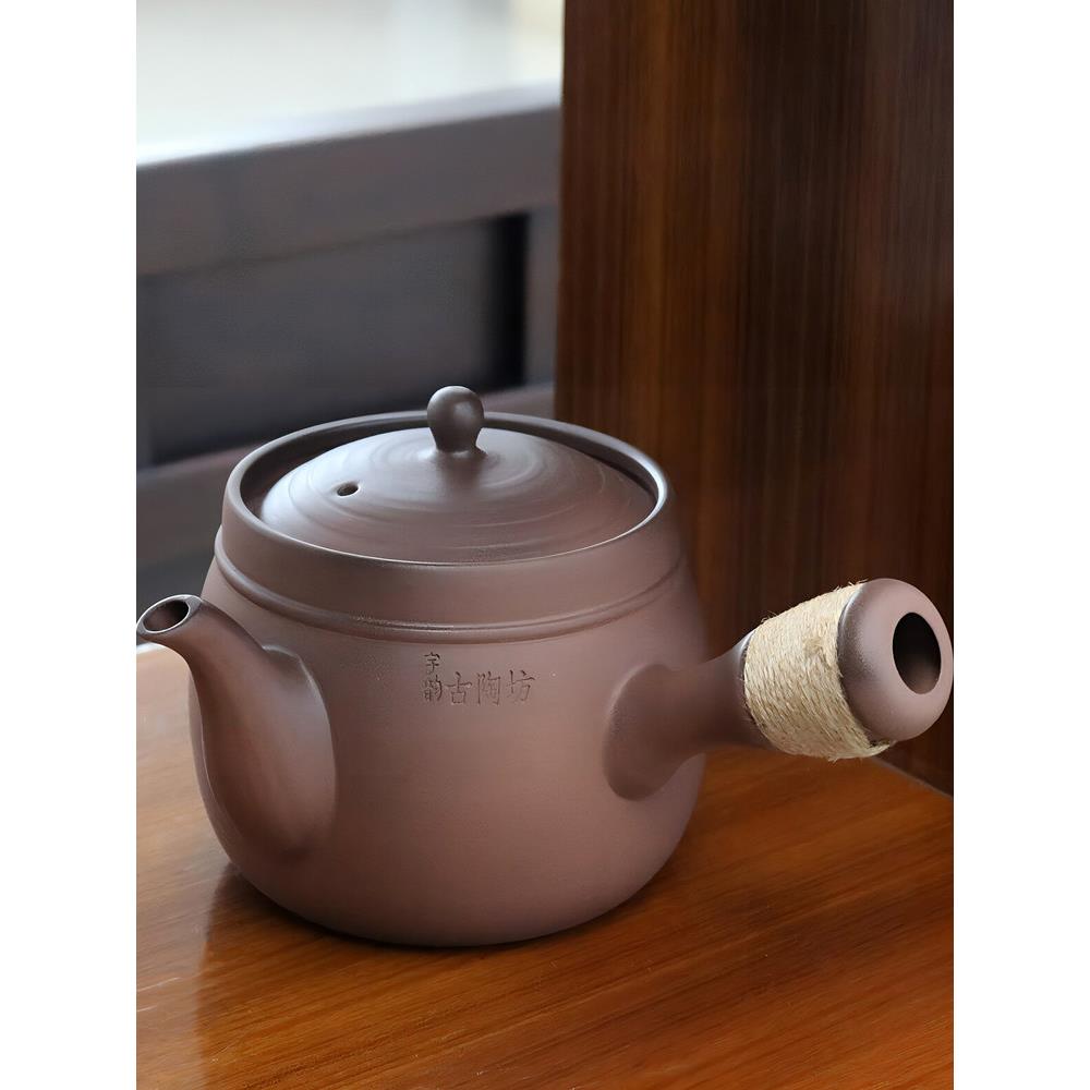 手工原矿陶壶煮茶烧水壶柴烧砂铫明火白茶普洱煮茶器大容量炭炉壶