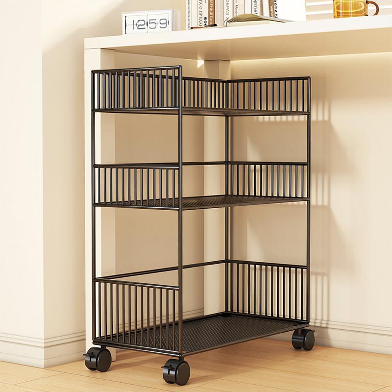 桌下可移动书架落地书本收纳层架简易书柜书桌旁学生儿童绘本置物图片