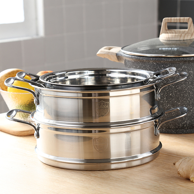 304不锈钢不粘j蒸锅家用蒸笼20/22/24cm汤锅蒸格蒸屉蒸馒头的蒸层