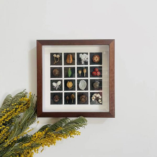 干花相框复古植物手作标本相框摆台果实树叶森系装饰画墙壁挂成品图片