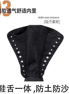 马丁靴男高帮帆布鞋户外鞋舌一体防D土沙漠靴防滑登山鞋工装靴46