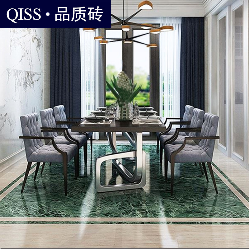 阿尔卑斯绿大理石瓷砖600X900现代防滑耐磨客厅U地砖电视背景墙砖