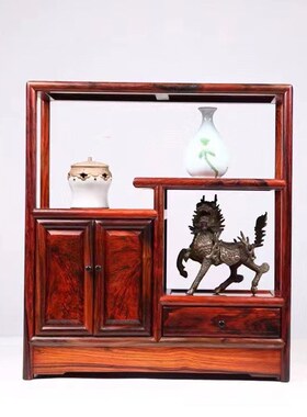 老挝大红酸枝茶叶壶多宝阁小博古架红木置物架中式实木展示古董架